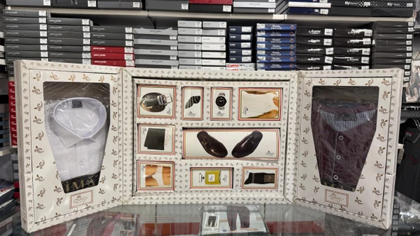 İmaj 03017 Lüks Damatlık 11 Parça Çeyiz Gömlek Pijama Saat Set - 7