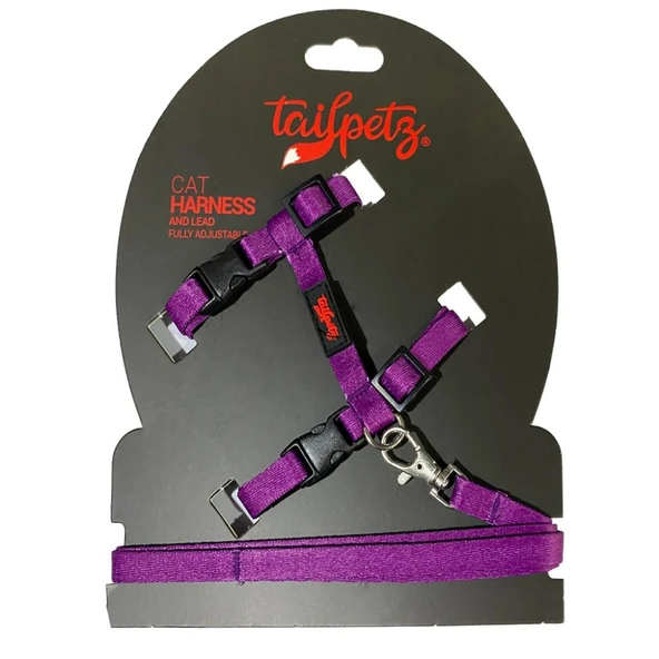 Tailpetz Cat Harness Kedi Göğüs Tasması MOR ürün görseli