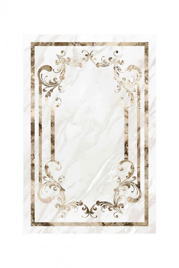 elleser Dekoratif Yıkanabilir Kaymaz Deri Tabanlı Salon Halısı - 2