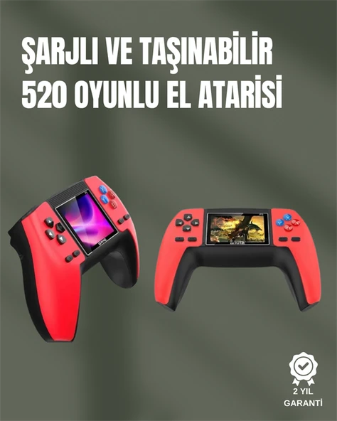 P5 GamePad Retro Konsol – Nostaljik Oyun Deneyimi, 520 Klasik Oyun Seçeneği - 1