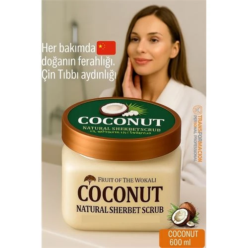 Profesyonel Hindistan Cevizi Doğal Peeling Tüm Vücut Scrub 600 ml