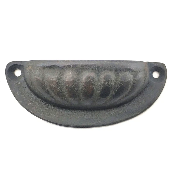 Antika Tarz Dekoratif Pirinç İstiridye Tas Mobilya Kulbu 37x87 mm, Oksit