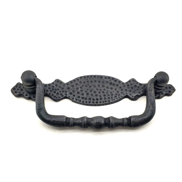 Antika Tarz Dekoratif Pirinç Dövme Sallantı Kapı Kulbu  43x118 mm, Oksit