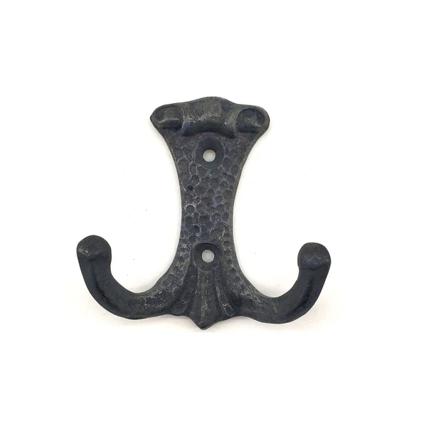 Antika Tarz Dekoratif Pirinç Anıt Çiftli Vestiyer Askı 85x72 mm, Oksit