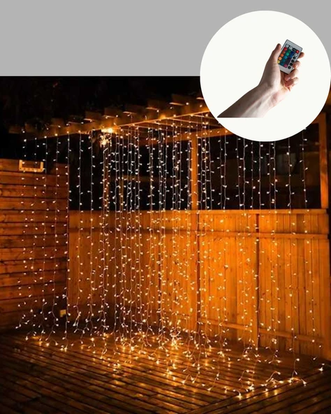 3x3 Metre Perde LED Işık – Parti ve Bahçe Dekorasyonu - 3