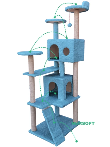 Nursoft Kule Kedi Evi Tırmalama - Resim 4