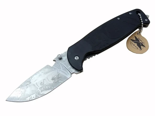 DPX Gear HST1238 Desenli Outdoor Çakı 23,5 cm  Açacaklı, Cam Kırma Perçinli, Kılıflı