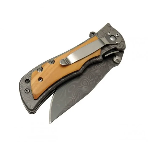 Browning 232 Damascus Çakı 20 cm Manuel, Kemerlikli - Resim 2