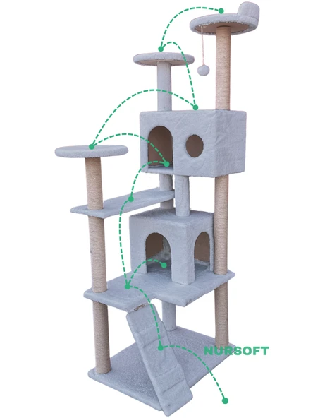 Nursoft Kule Kedi Evi Tırmalama - Resim 4