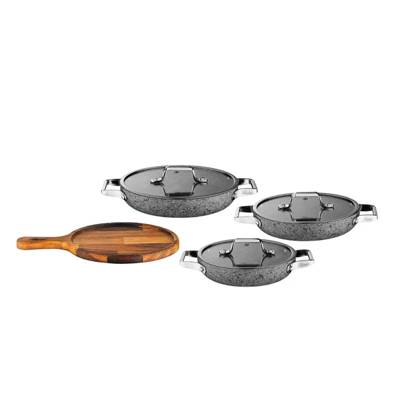 Brioni Stone-Age 7 Parça Çizilmez Yanmaz Yapışmaz İndüksiyon Sahan Seti ürün görseli