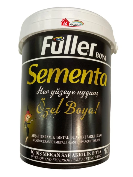 Sementa Özel Su Bazlı Saf Akrilik Boya 1 Litre Siyah ürün görseli