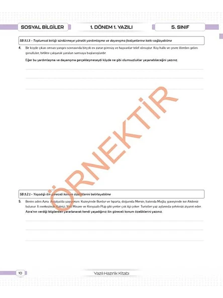 6. Sınıf Tüm Dersler Konu Özetli Yazılı Hazırlık Seti 1 ve 2. Dönem - Resim 4