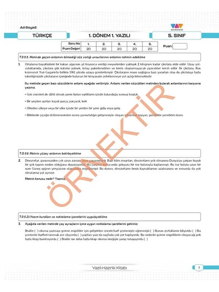 6. Sınıf Tüm Dersler Konu Özetli Yazılı Hazırlık Seti 1 ve 2. Dönem - Resim 5