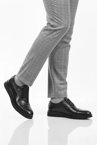 Fosco Siyah Eva Taban Hafif Hakiki Deri Erkek Klasik Ayakkabı 3250 M