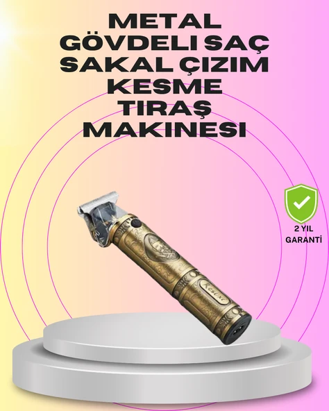 4 Kılavuz Taraklı Profesyonel Saç ve Sakal Kesme Makinesi