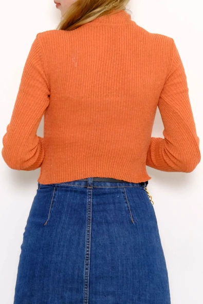 Yarım Balıkçı Crop Triko Kiremit - 885.1319. - Resim 2