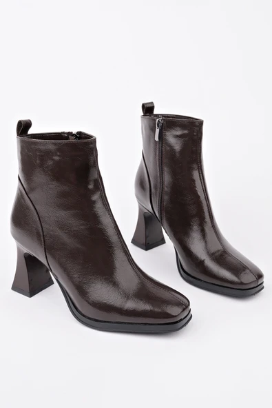 Muggo CELİNA Küt Burun Fermuarlı Topuklu Kadın Bot ürün görseli
