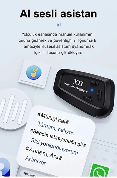 Y11 Bluetooth Kulaklık Mikrofonlu Motosiklet Kulaklığı İntercom Bt 5.3 - 3