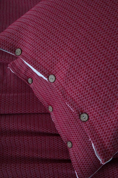 Cottonest Çift Kişilik Yatak Örtüsü Seti 2 Yastıklı Düğme Detaylı - 4