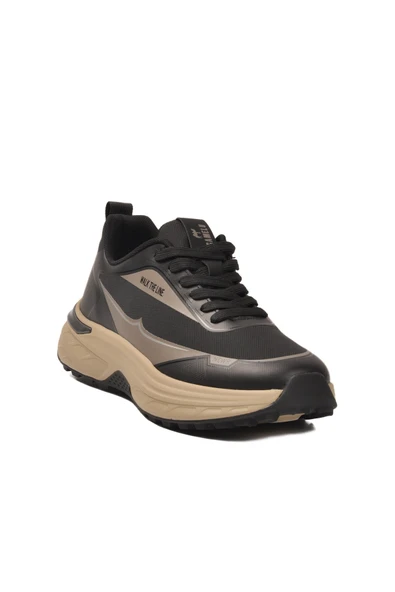 Gamelu Siyah Fileli Hafif Esnek Memory Foam Erkek Spor Ayakkabı Degree M - Resim 3