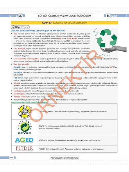 5. Sınıf Tüm Dersler Konu Özetli Yazılı Hazırlık Seti 1 ve 2. Dönem - Resim 3