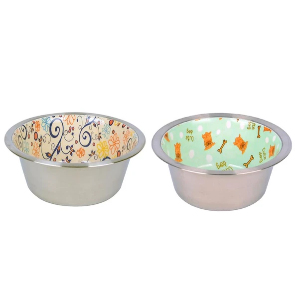 Flip Seramik Kaplı Çelik Mama Kabı 945 ml - 1