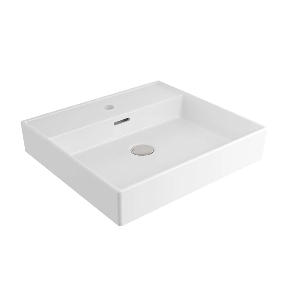 Bocchi Milano Lavabo 50 cm Tezgahüstü Parlak Beyaz 1644-001-0126 - 1