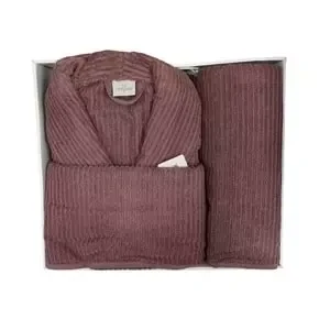 Nurpak Tek Kişilik Bornoz Seti Şalyaka-Ekol Mürdüm (Beden L-XL) - 2