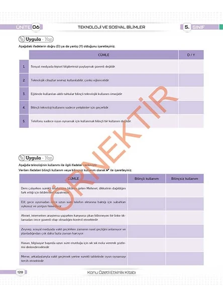 5. Sınıf Tüm Dersler Konu Özetli Yazılı Hazırlık Seti 1 ve 2. Dönem - Resim 5