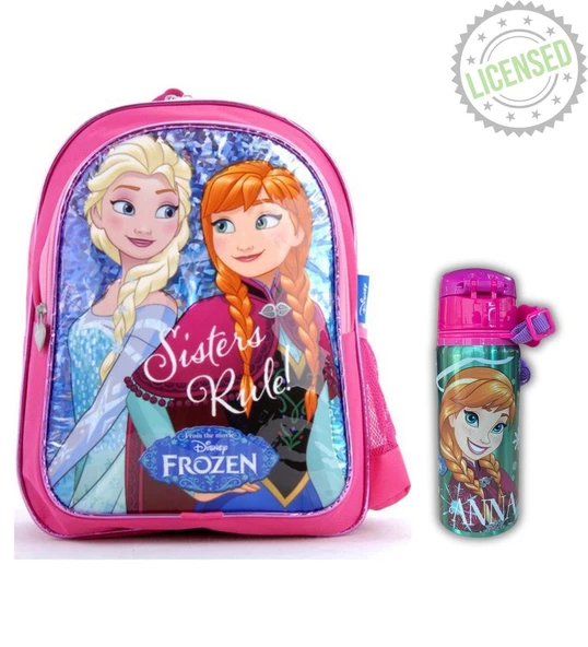 Frozen Lisanslı Kız Çocuk Okul Çantası - Suluk Seti | Elsa & Anna Desenli