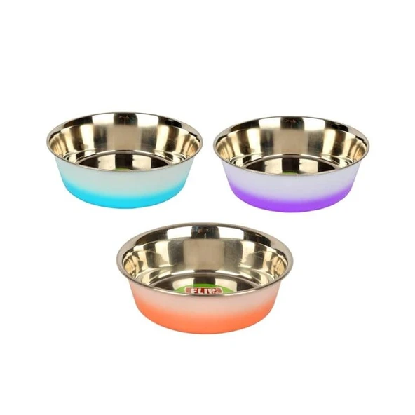 Flip Çift Renkli Çelik Mama Kabı 11 cm ürün görseli