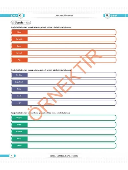 5. Sınıf Tüm Dersler Konu Özetli Yazılı Hazırlık Seti 1 ve 2. Dönem - Resim 6