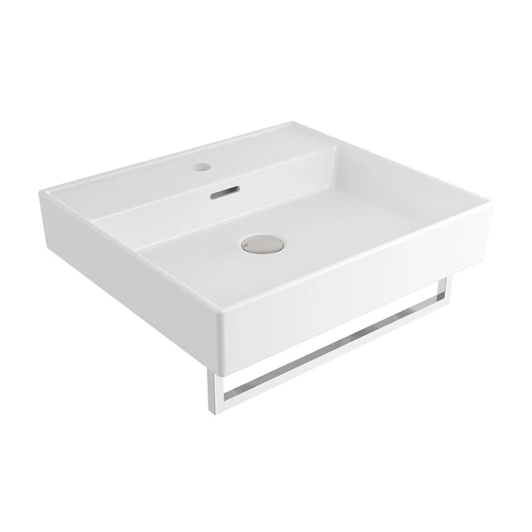 Bocchi Milano Lavabo 50 cm Tezgahüstü Parlak Beyaz 1644-001-0126 - 2