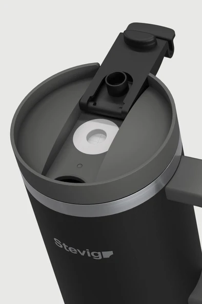 Stevig 2 Moods Tuck-in Tumbler Sızdırmaz Çelik Termos 900 ML Black ST-236 - Resim 3
