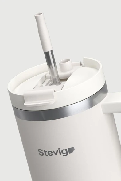 Stevig 2 Moods Tuck-in Tumbler Sızdırmaz Çelik Termos 900 ML White Sand ST-242 - Resim 4
