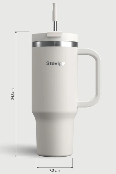 Stevig 2 Moods Tuck-in Tumbler Sızdırmaz Çelik Termos 900 ML White Sand ST-242 - Resim 7