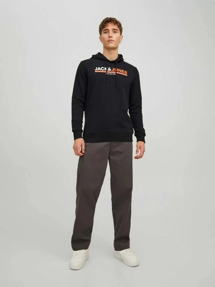 Jack&jones 12219814 Kapsonlu Erkek Sweat - Siyah - 2