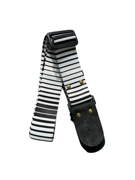 Zebra Desenli Tasarım Gitar Askısı - 1