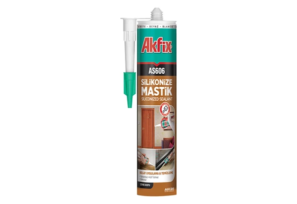Akfix AS606 Silikonize Mastik 280 Ml Beyaz - 1