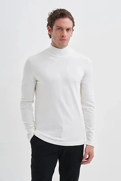 Cazador Slim Fit Viskon Karışımlı Premium Yarım Balıkçı Kazak-30310 - 4