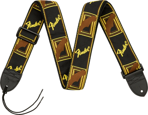 Fender Monogrammed Siyah/Gri/Mavi Gitar Askısı - 1