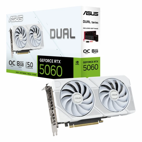 Asus Dual GeForce RTX 5060 White OC 8GB GDDR7 128Bit HDMI/DP Ekran Kartı ürün görseli