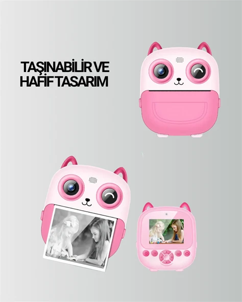 2.4” Ekranlı Mini Kamera – 1080p Kayıt + Mürekkepsiz Yazdırma - 4