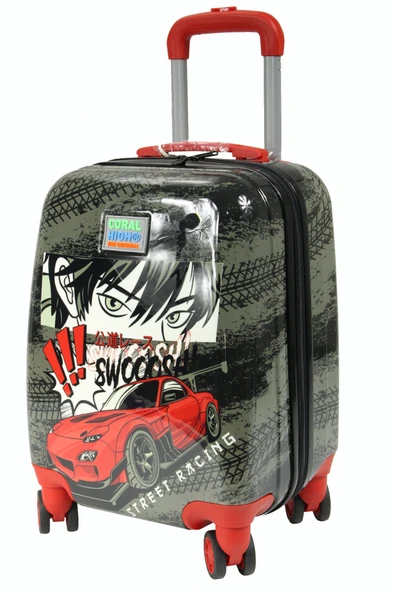 Coral High 16738 Kırmızı Araba Desen - ABS  Çocuk Valizi ürün görseli