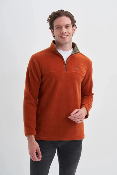 Cazador Yarım Balıkçı Yaka Kalın Polar Regular Fit Sweatshirt-56320 - Resim 2