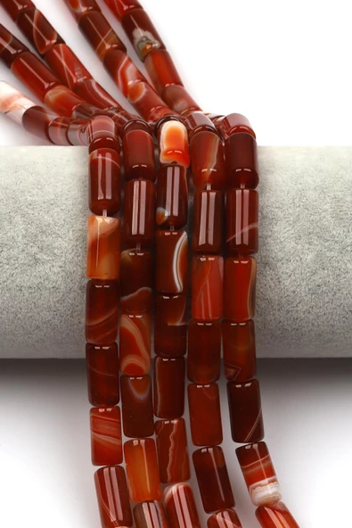 Akik Doğaltaş Dizi 8 x 15 mm Boru Kesim ürün görseli