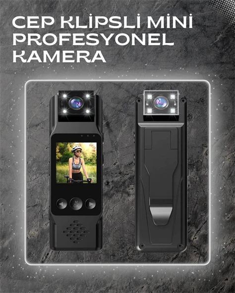 WiFi Destekli Mini Kamera – 180° Dönebilen Lens, 1080P Video, TFT Ekranlı