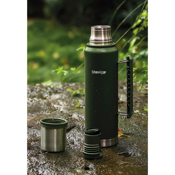Stevig 1 Camper Klasik Kulplu Sızdırmaz Çelik Termos 1.2 LT ST-254 - Resim 6