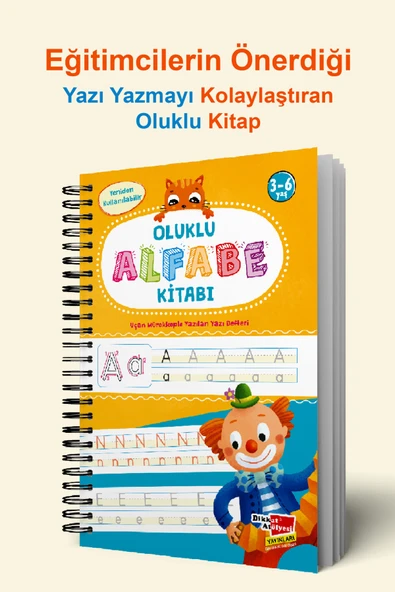 Alfabe Yazı Kitabı Sihirli Uçan Kalemli Oluklu (KABARTMALI) | Yazmayı Kolayca Öğreten Kitap - 2