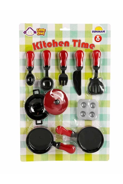 Çocuklar için 10 Parça Oyuncak Mutfak Seti – Renkli Evcilik Aksesuarları - 4